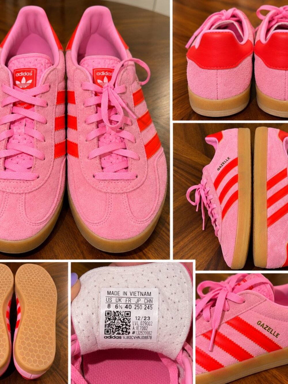 Adidas Gazelle Pink Red Suede Gum Sole Sneakers Women’s US 8